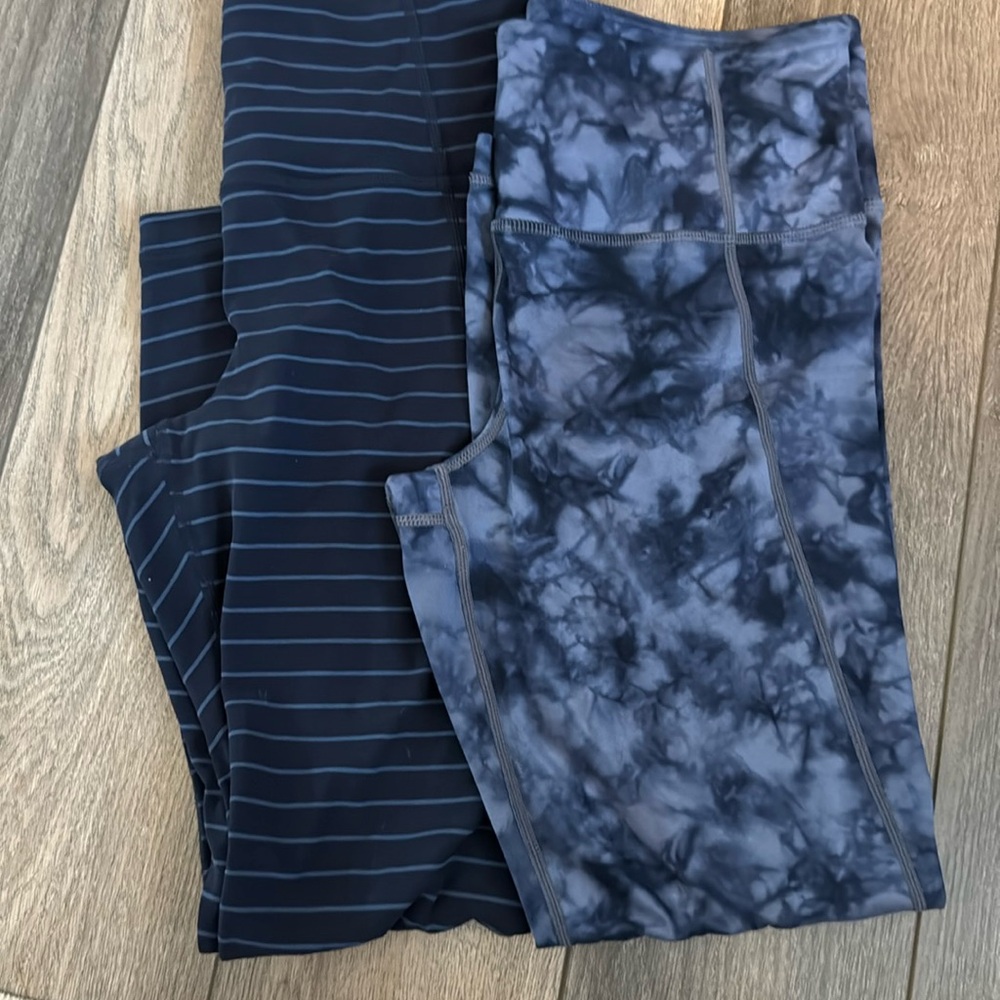 Athleta navy workout leggings two pair medium